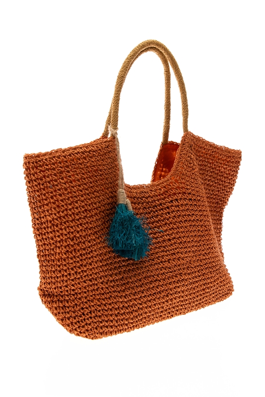 Wholesale Raffia Straw Beach Bags - Toyo Straw Crochet Beach Bag