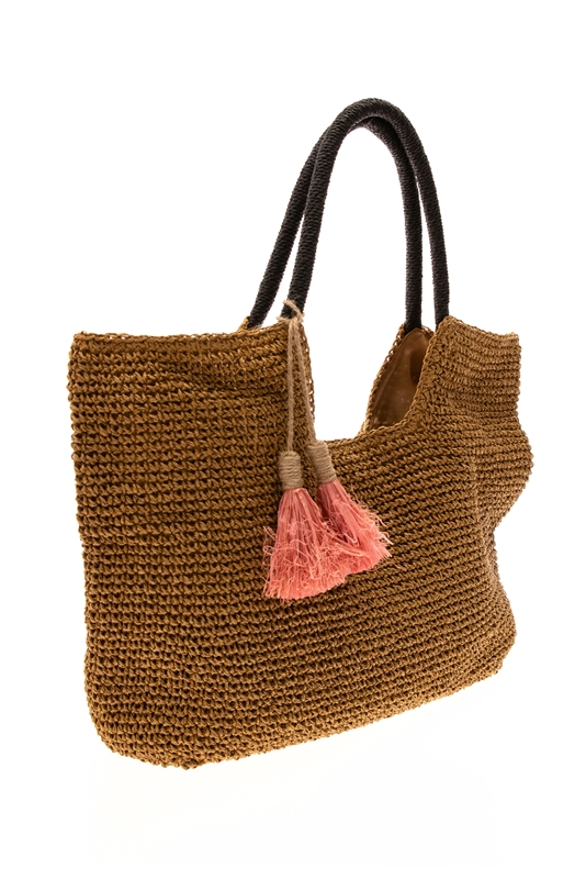 Wholesale Ins Paper Hand made Hollow out Crochet Crossbody Straw bags with  Tassel From m.
