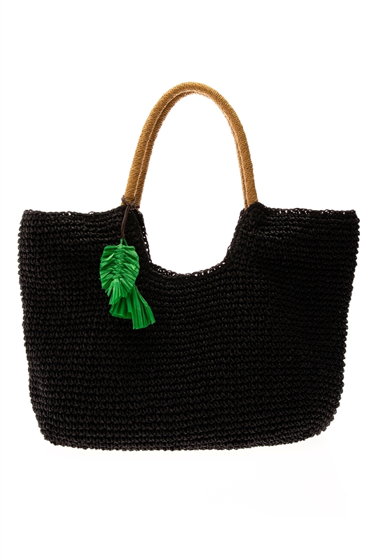 Tassel Bucket Bag, Raffia Tote