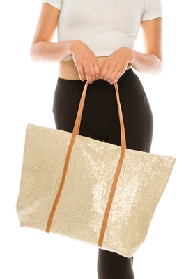 wholesale Shimmery Straw Beach Tote
