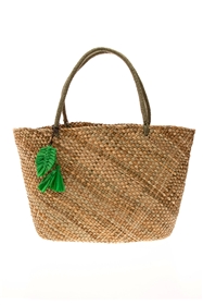 Wholesale Raffia Straw Bags - Handwoven Seagrass Tote Bag with Raffia Straw Tassels