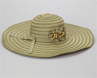 wholesale extra wide brim hats ribbon straw with flowers
