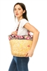 wholesale straw and floral fabric tote