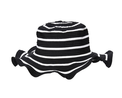 wholesale wavy brim striped sun hat