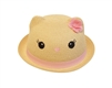 wholesale kids hats - kitty cat hat ears straw white pink natural