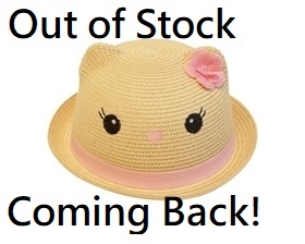 Wholesale Kitty Hats - Straw Kitty Hats Flower