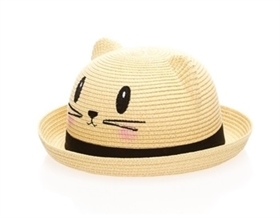 Wholesale Kitty Hats - Straw Kitty Hats Whiskers