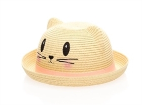 2936-1 Straw Kitty Hat - Whiskers - NEW Adult Size!