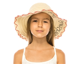 wholesale kids sun hats childrens summer hat hello sunshine text