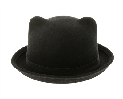 wholesale wool blend hats - fall winter hats wholesale - Wool Felt Kitty Bowler Hat