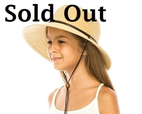 Wholesale Kids Straw Sun Protection Hats - UPF 50 Wide Brim Kids Hats Wholesale