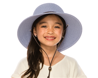 Wholesale Kids Straw Sun Protection Hats - UPF 50 Wide Brim Kids Hats Wholesale