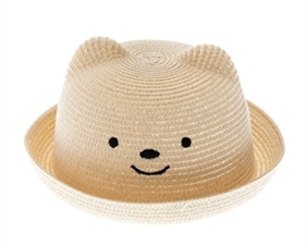 wholesale beach hats - Kids Straw Bear Hat