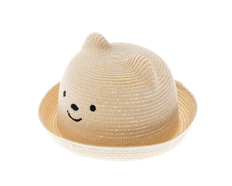 Wholesale Kids Straw Bear Hat