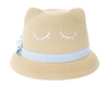 wholesale Kids Straw Kitty Hat - Eyelash