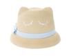 wholesale Kids Straw Kitty Hat - Eyelash