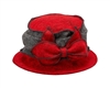 wholesale cloche hat with marled lambswool and bow