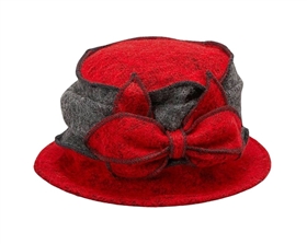 wholesale cloche hat with marled lambswool and bow