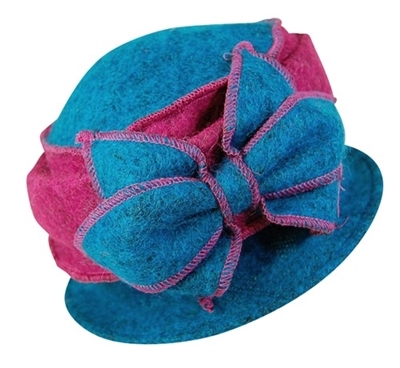 wholesale cloche hat with marled lambswool and bow