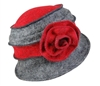 wholesale marled lambswool cloche  rosette