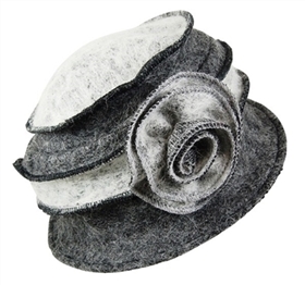 wholesale marled lambswool cloche  rosette