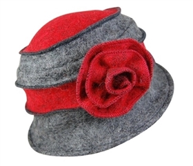 wholesale marled lambswool cloche  rosette