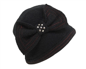 wholesale wool beanie  stitched bow