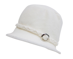 wholesale fleece cloche hat with metal ring