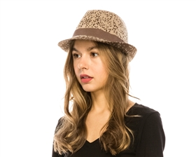 wholesale spotted 2-tone knit fedora