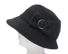 wholesale wool bucket hat  buckled bow