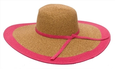 wholesale wide brim straw hat  color edge