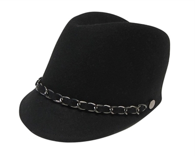 wholesale wool felt riding cap  chain band