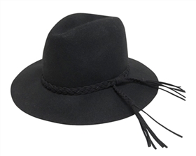 Wholesale Black Hats - Boho Panama Hat with Tassels