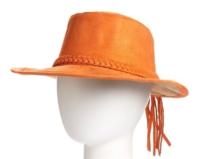 wholesale western womens hats faux suede braided tassel