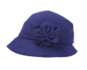 $5 Wool Blend Cloche w/ Flower - Royal Blue