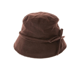 3099-NB Brown Wool Blend Bucket Hat