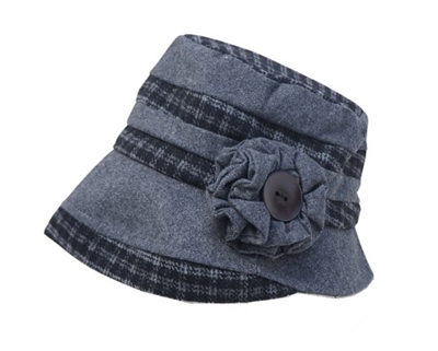 wholesale winter cloche hat plaid