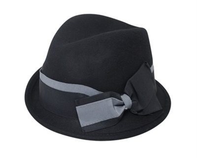 bulk winter fedoras - wholesale wool felt hats - fancy asymmetrical fedora hat