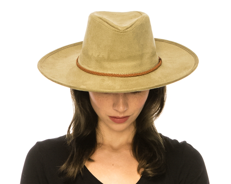 DNMC - Large Brim Vegan Felt Boater Hat
