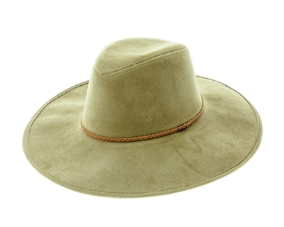wholesale fall-winter hats - vegan suede wide brim women's hat