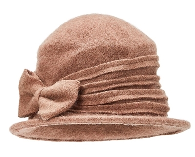 soft wool cloche winter womens fashion bow