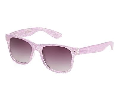 wholesale pink floral sunglasses - lace print fashion sunnies wholesale