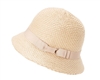 beige wholesale nubby knit cloche hats - wholesale dress hats - wholesale fall hats - wholesale winter womens dress hats