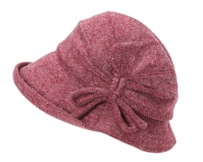 wholesale fall hats - winter cloche hat side knot