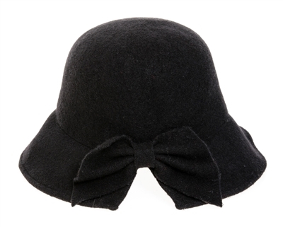Wholesale Black Wool Bucket Hats Wholesale Cloches - Butterfly Back Fall Winter Hats Wholesale
