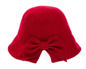 Wholesale Red Wool Bucket Hats Wholesale Cloches - Butterfly Back Fall Winter Hats Wholesale