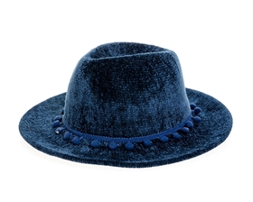 wholesale Chenille Panama hats w/ Pom Trim