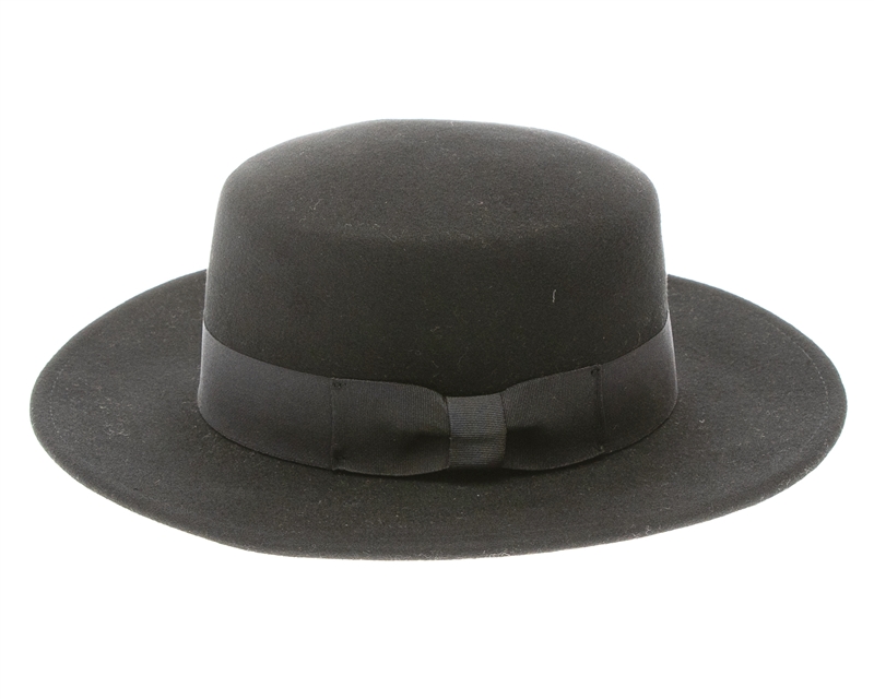 Wholesale Black Winter Boater Hats - Wool Felt Boater Hats