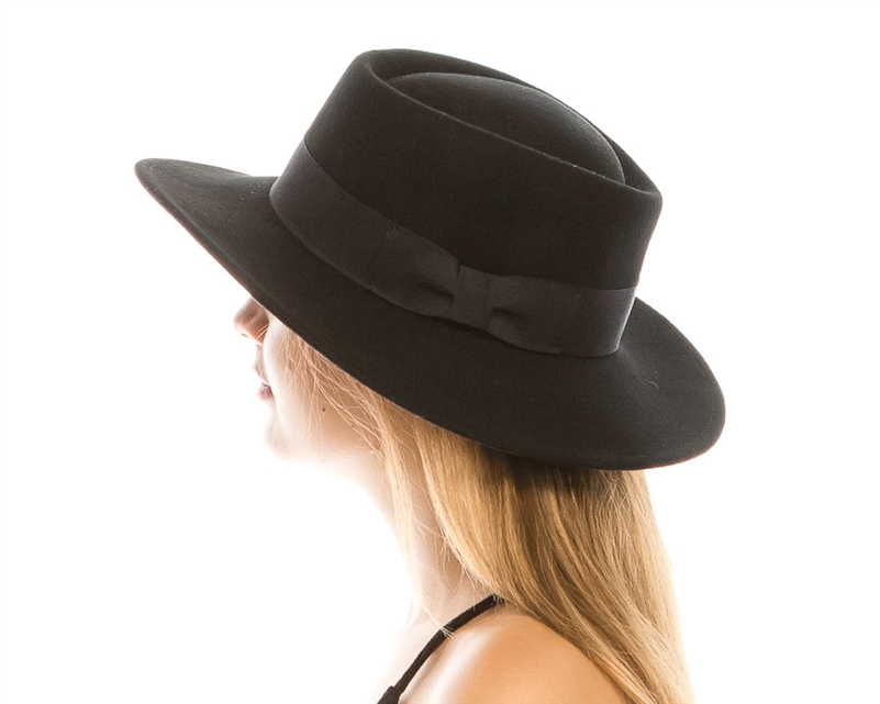 Wholesale Black Winter Flat Brim Hats - Wool Felt Hats Wholesale