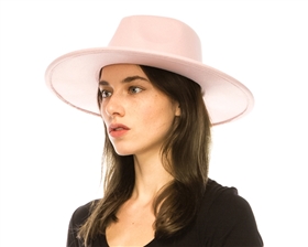 Wholesale Vegan Felt Rancher Hats - Solid Color Stiff Brim Felt Hats Wholesale